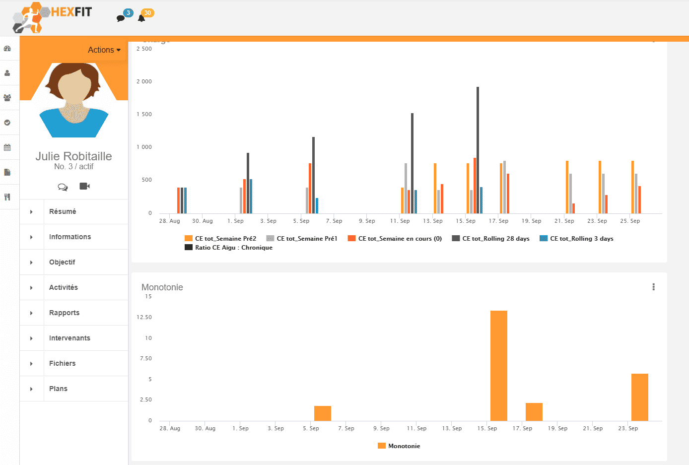 Capture d'écran du logiciel Hexfit