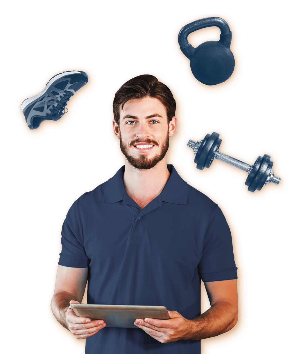 Coach sportif suivant ses clients en remise en forme et perte de poids grâce à Hexfit.